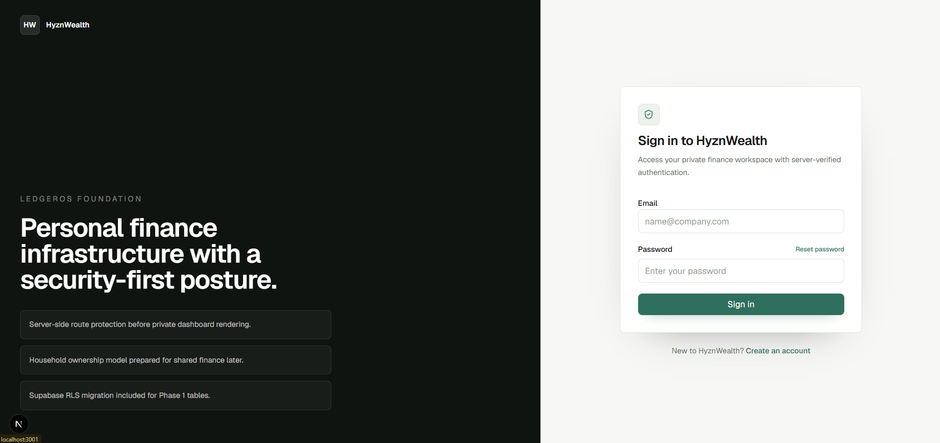 HyznWealth - Sign In preview